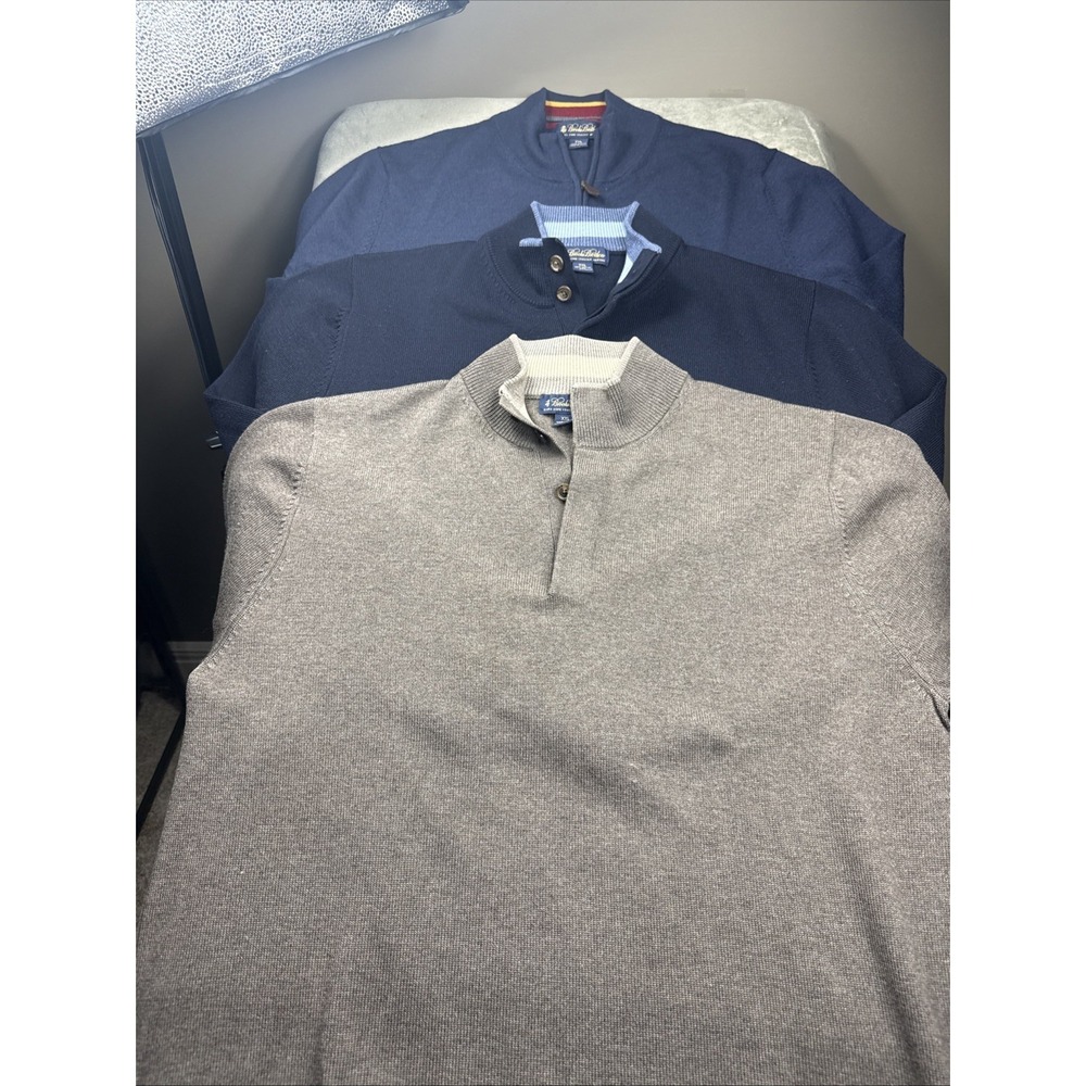 Brooks‎ Brothers Bundle 3 Pack Extra Fine Merino Wool Sweater Men XXL 1/4 & Zip - Picture 6 of 16